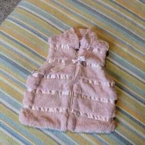 Baby girl American Widgeon pink faux fur vest 24m